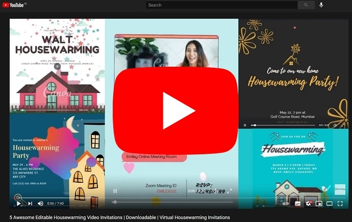 House Warming Video Invitations, Online Video Invitation Maker