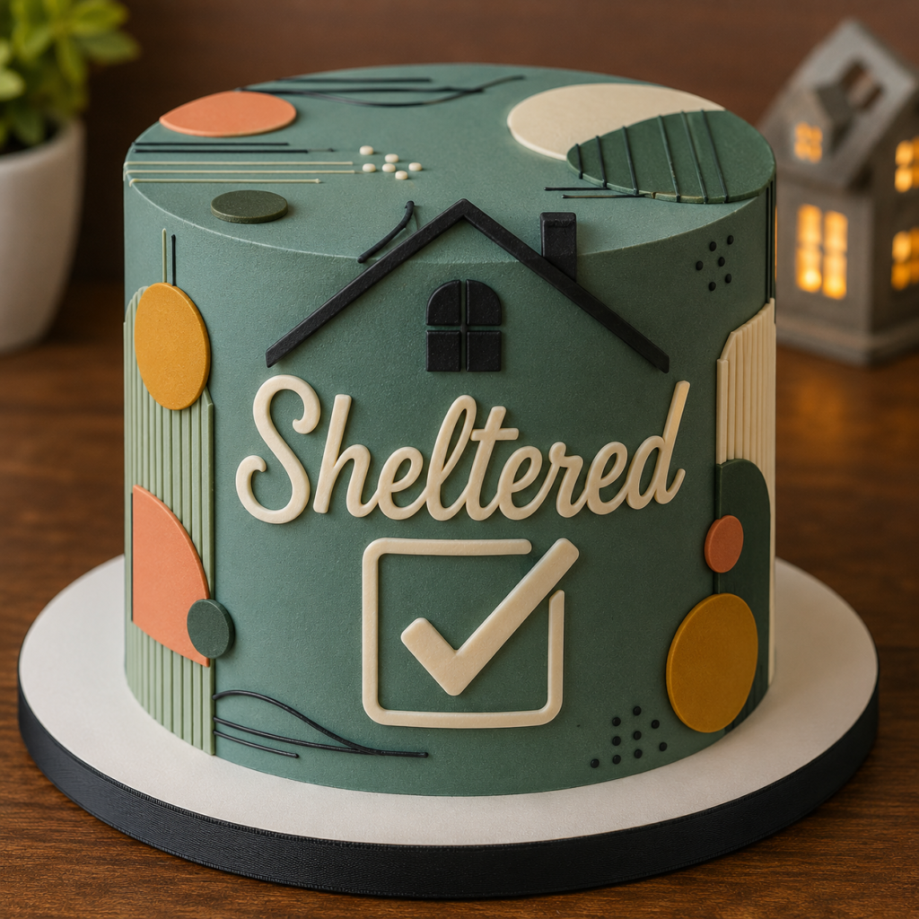 sheltered housewarming cake design