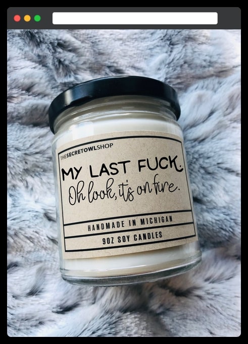 Gift-64 My Last Fuck - Mason Jar Candle