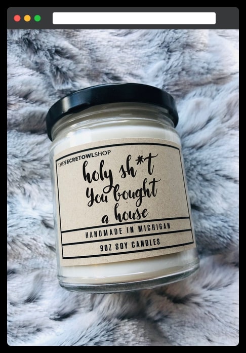 Gift-65 Holy shit funny quote candle