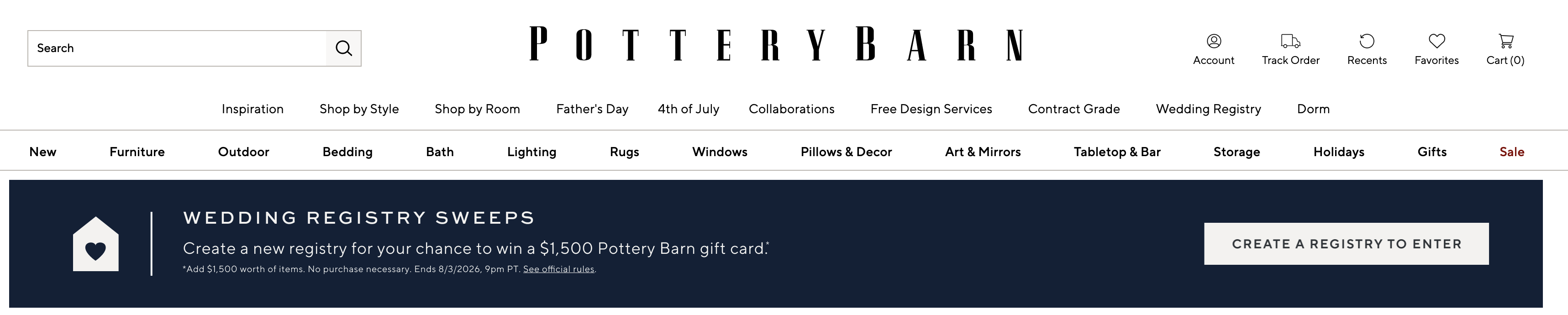 Housewarming registry with Pottery Barn