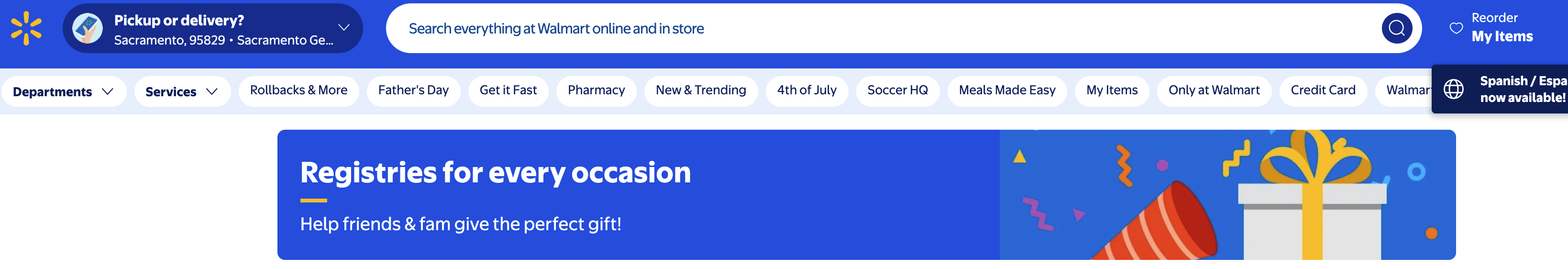 walmart with housewarming registry