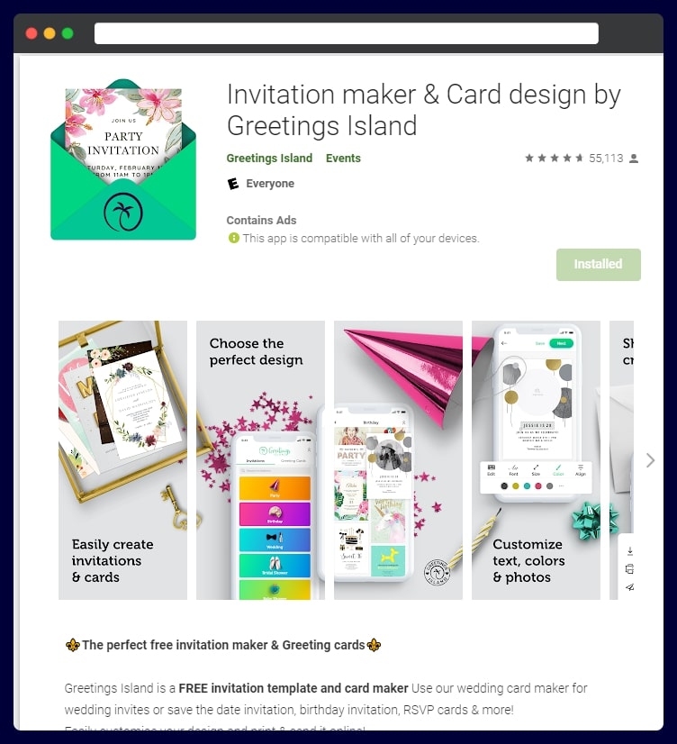 Greetings Island - Housewarming Invitation Maker App