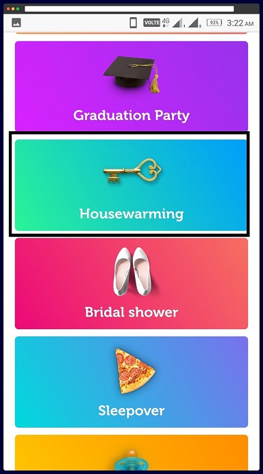 Step 2: Open Greetings Island Application and Select Housewarming Category