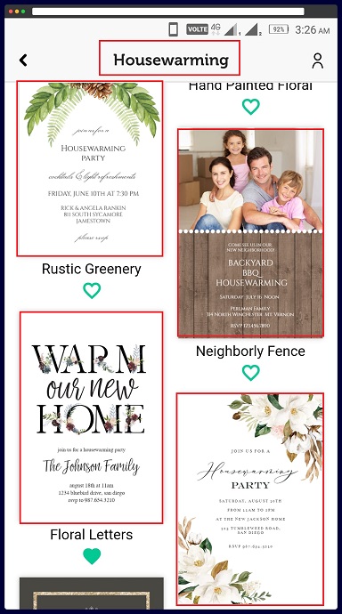 Step 3 Choose a Housewarming Invitation Template