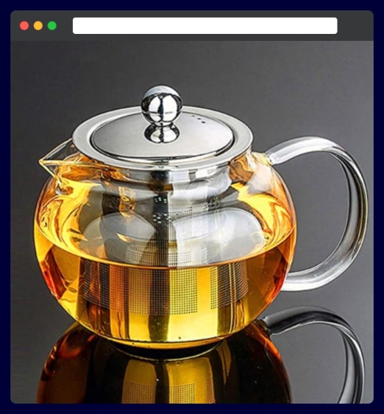 Hofu Small Clear High Borosilicate Glass Tea Pot with Removable 304 Stainless Steel Infuser