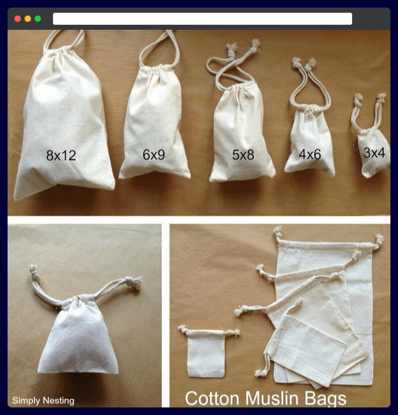 Muslin Cotton Favor Bags - $1 each