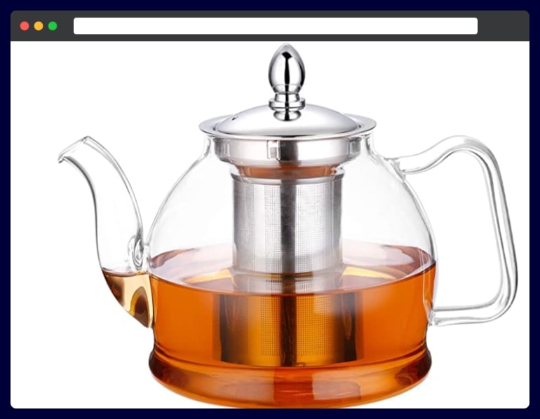 Hiware 1000ml Glass Teapot - housewarming gifts kitchen decor