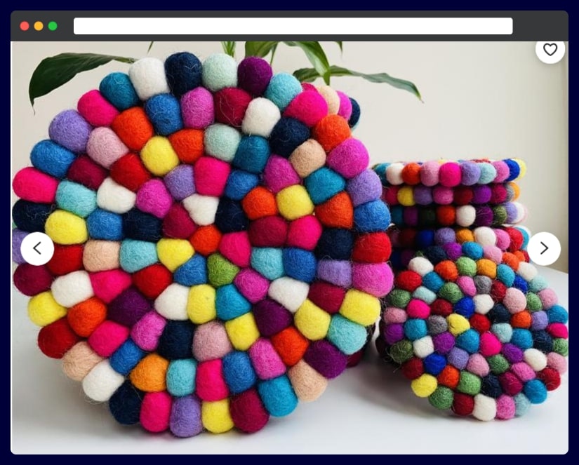 Nepal Handmade Rainbow Wool Trivets - housewarming gifts kitchen decor