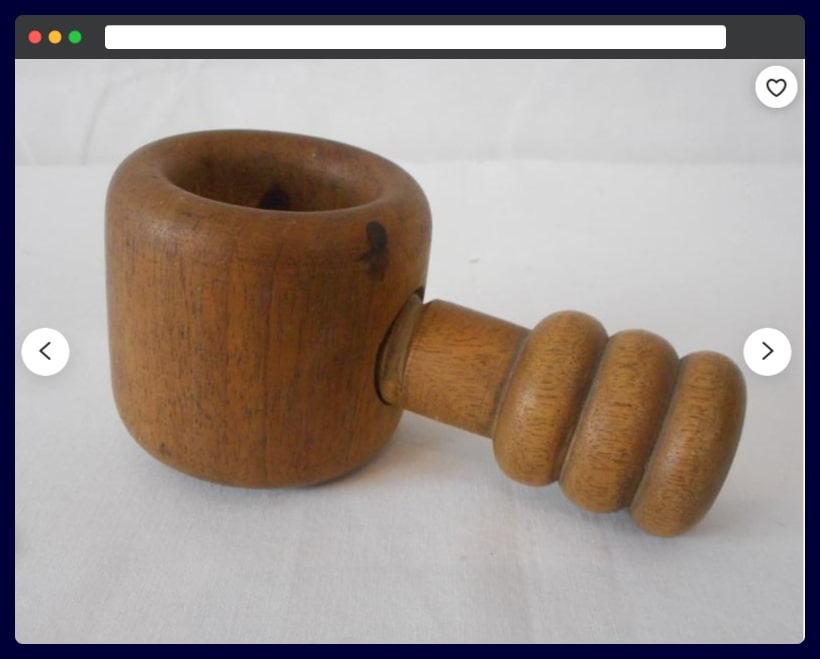 vintage French wooden hand made nut cracker